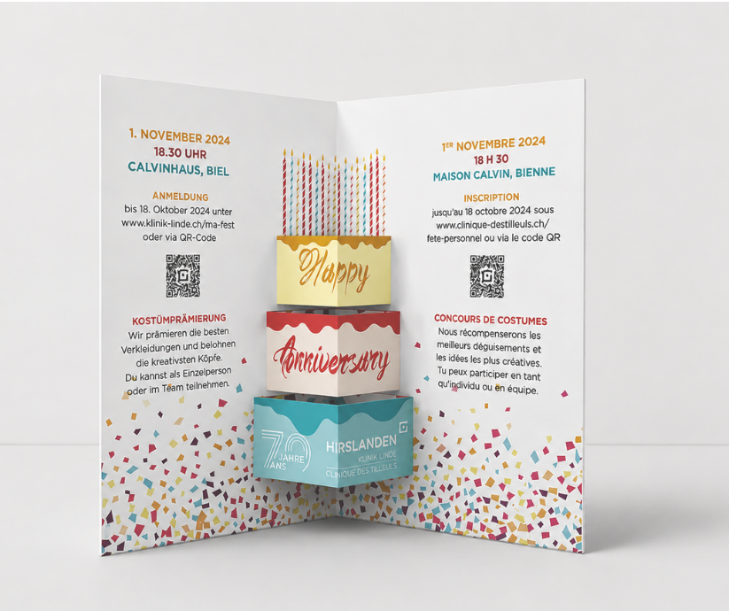 Einladungskarte mit Pop-Up Torte